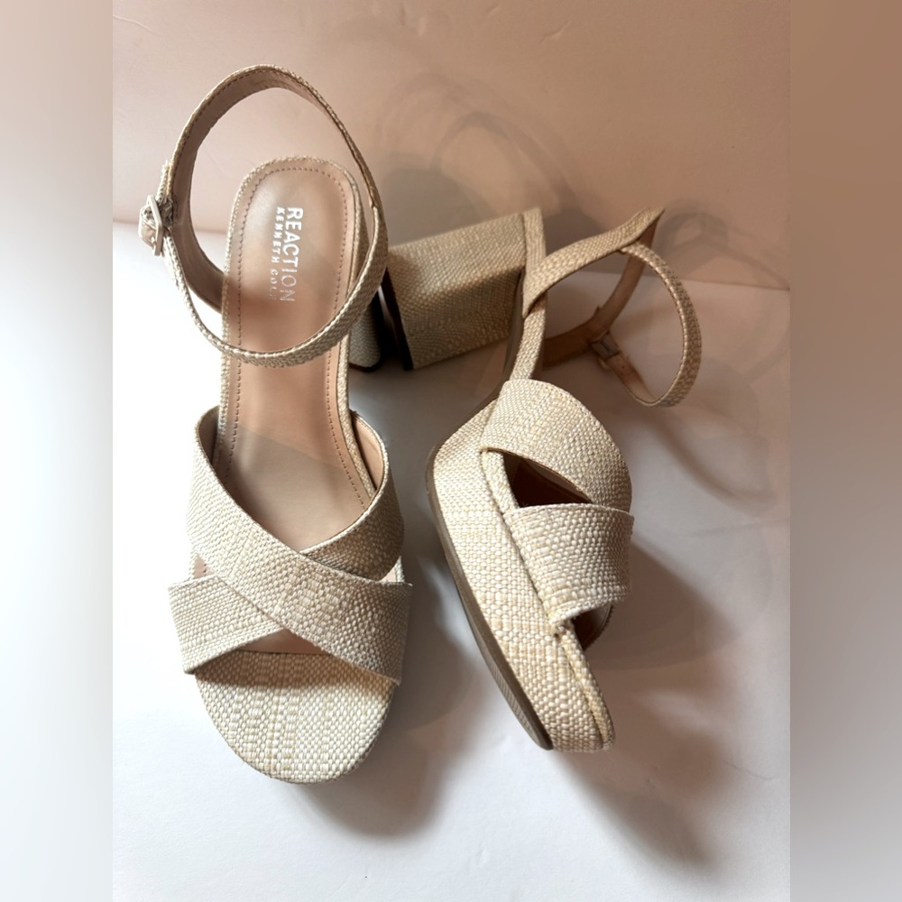 Cream/Taupe Platform Heels